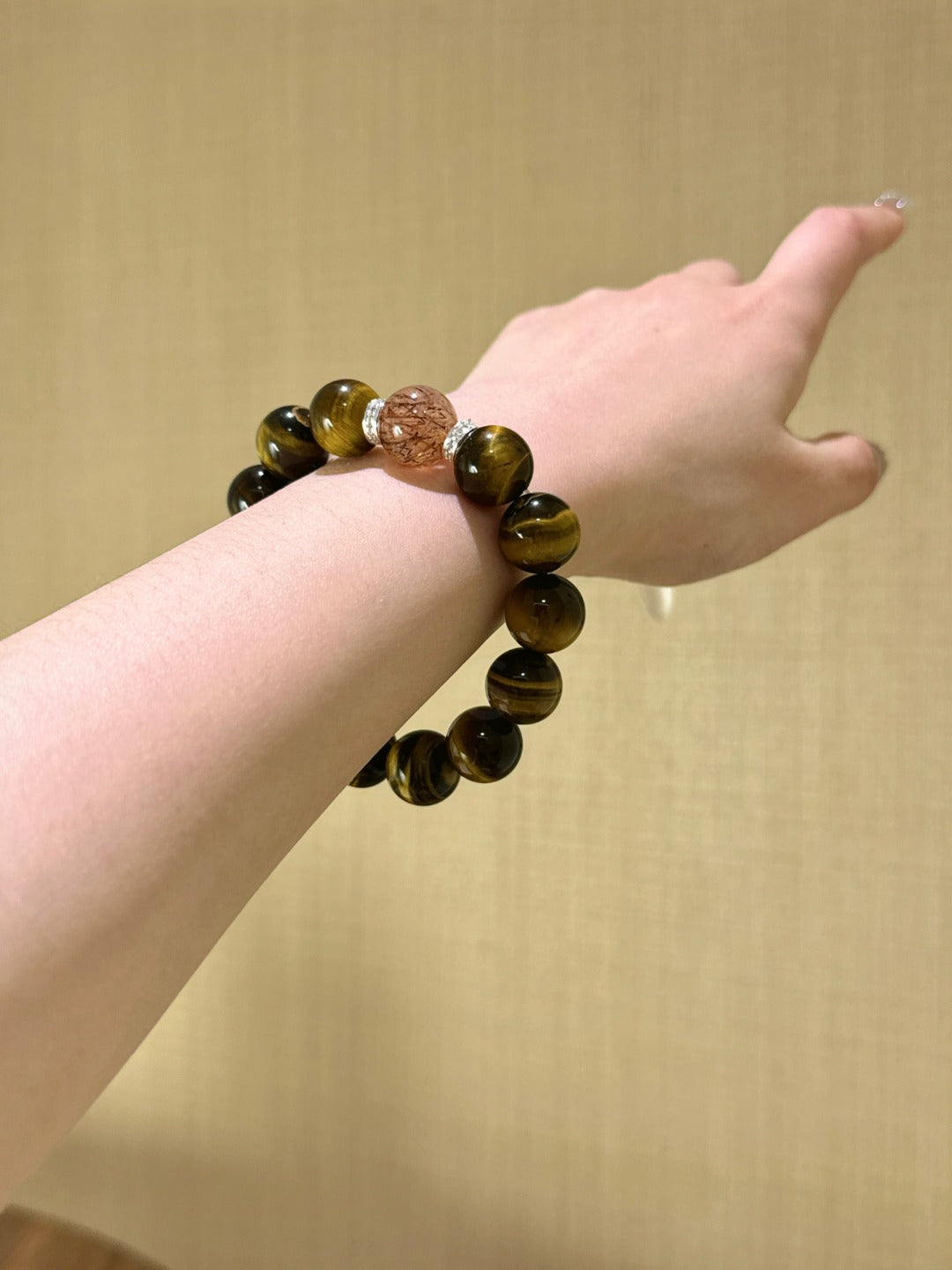 ▫️▪️ Yellow tiger's eye black gold super bracelet